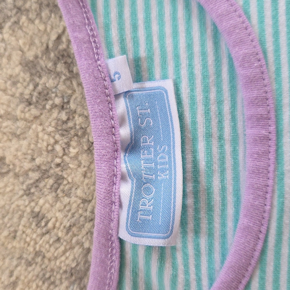Trotter St. Kids Girls Size 5‎ Striped Emroidered Ruffle Trim Tunic - Picture 2 of 3